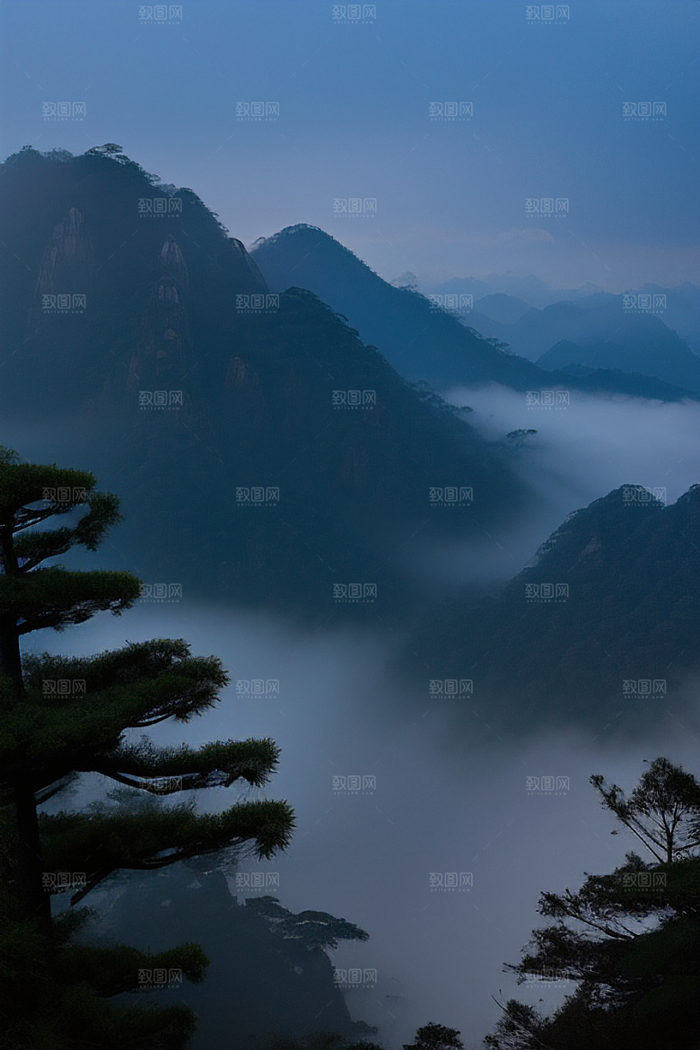 黄山上的迎客松美景