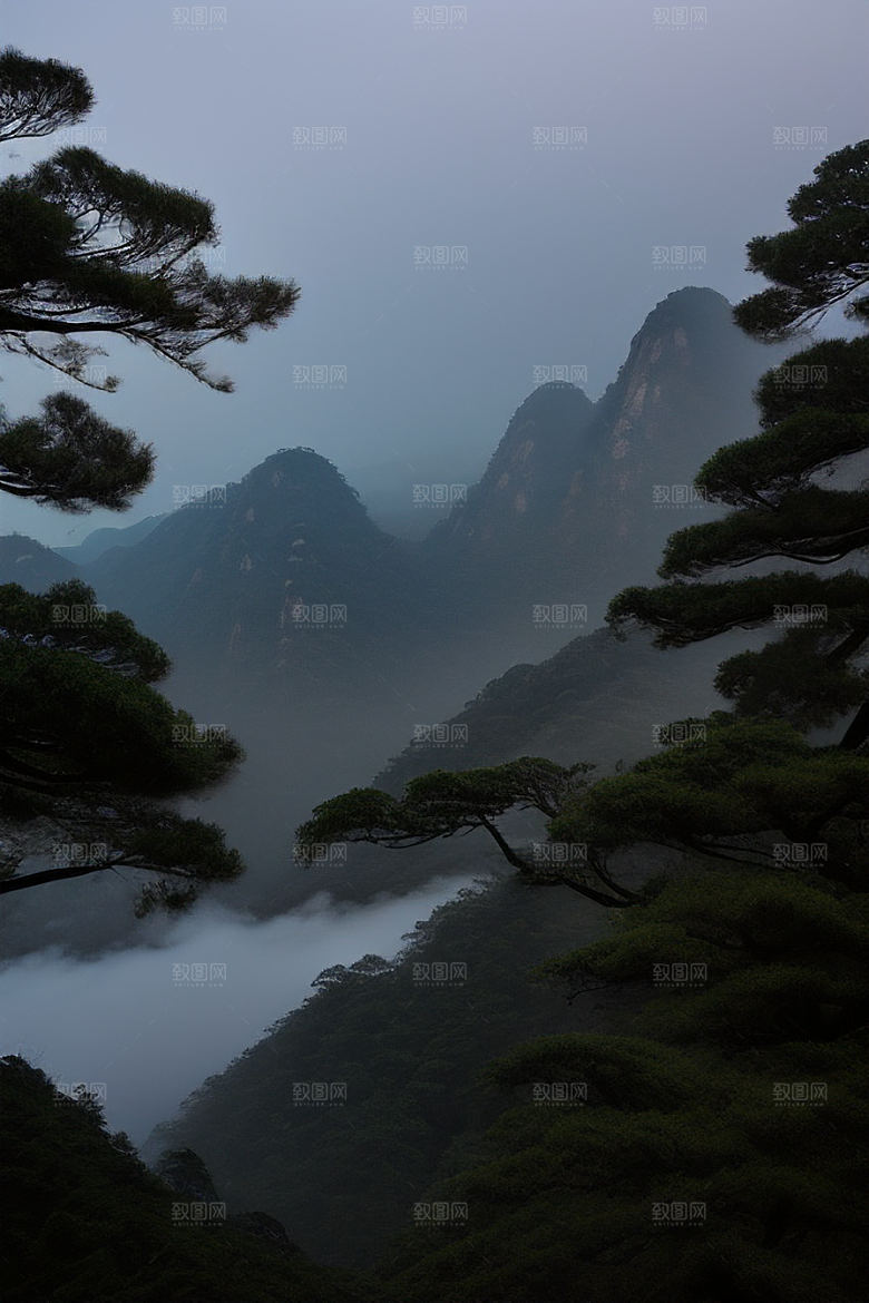 迎客松下的美丽瞬间