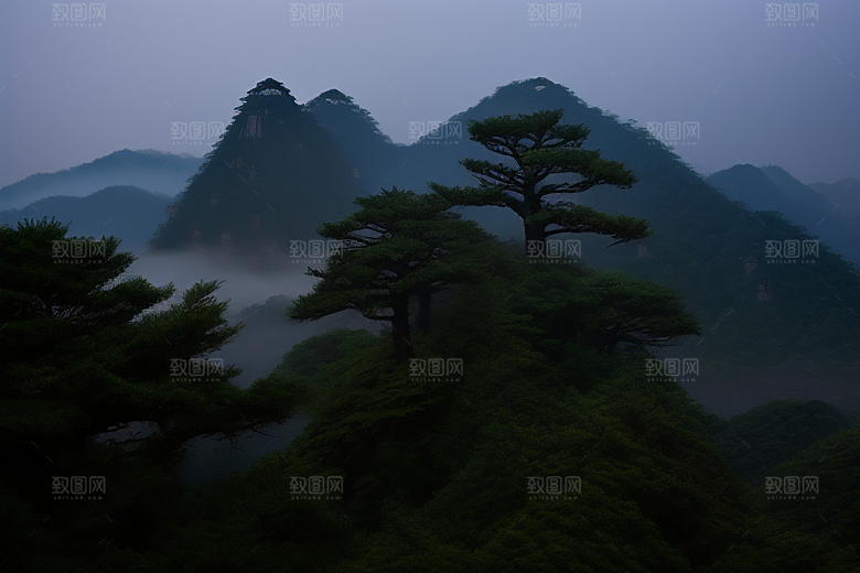 迎客松下的美丽瞬间