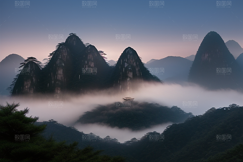 迎客松下的美丽瞬间