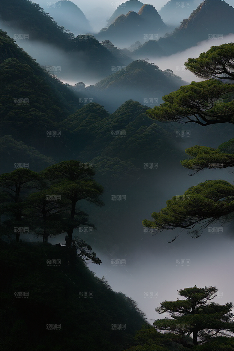 迎客松下的美丽瞬间
