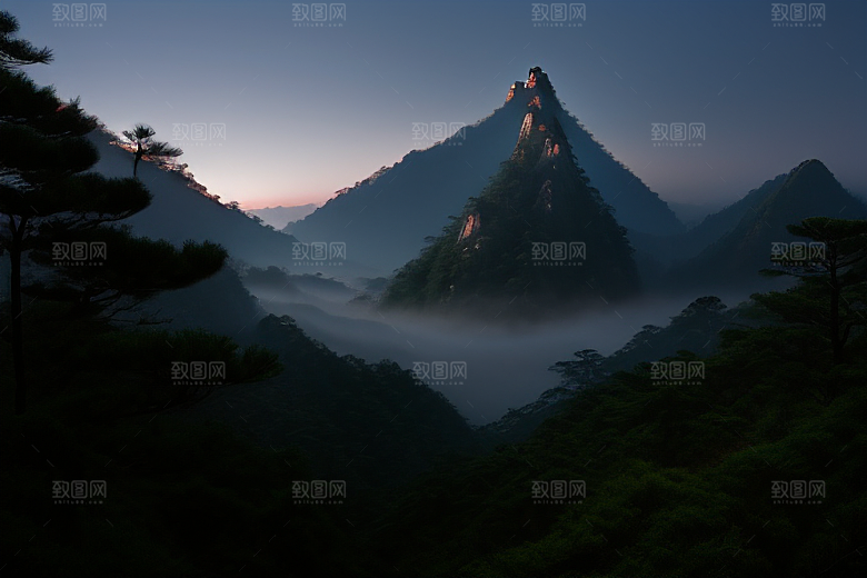 迎客松的美丽景色