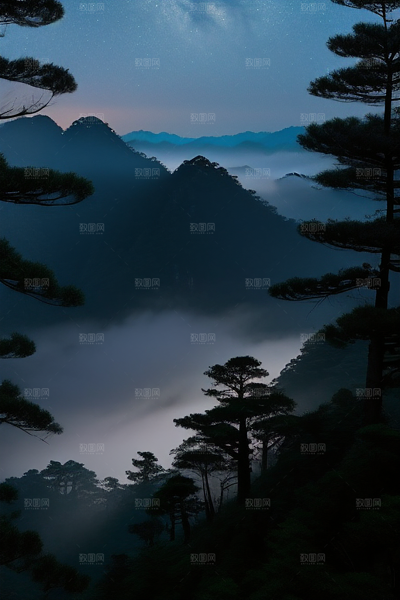 迎客松的美丽景色