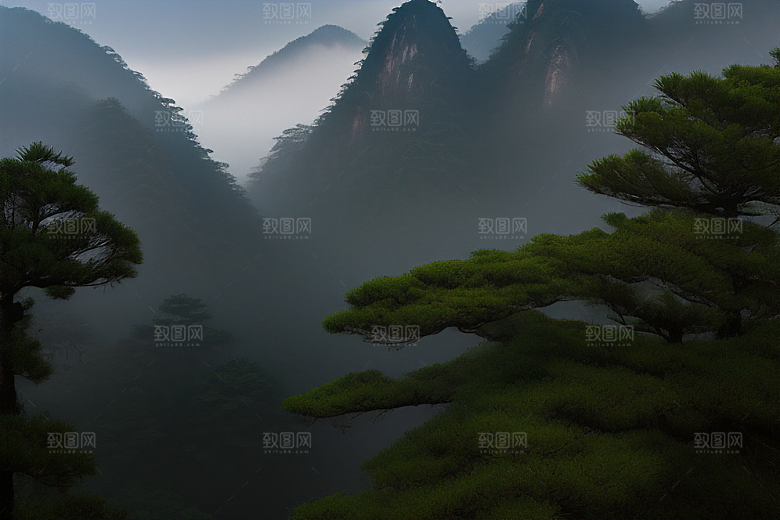 迎客松的美丽景色