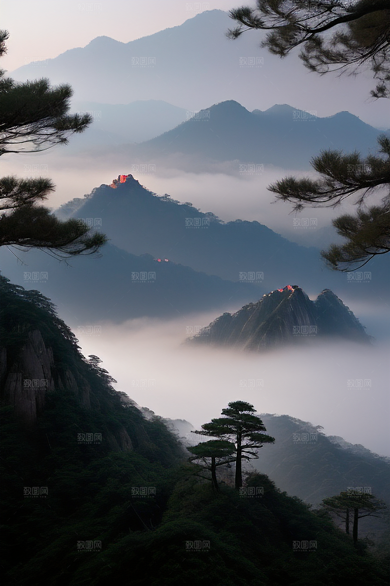 迎客松的美丽景色