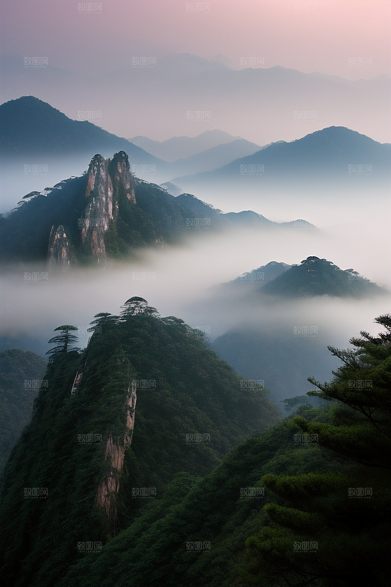 迎客松的美丽景色