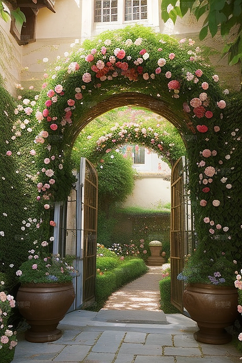 庄园里的拱门美景