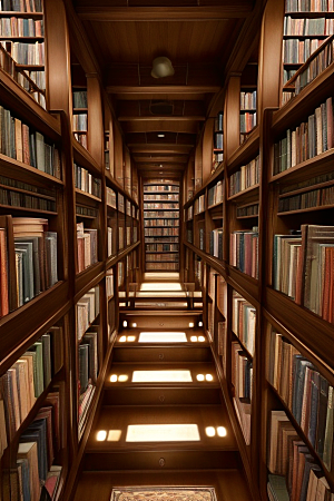 井然有序的图书馆书架