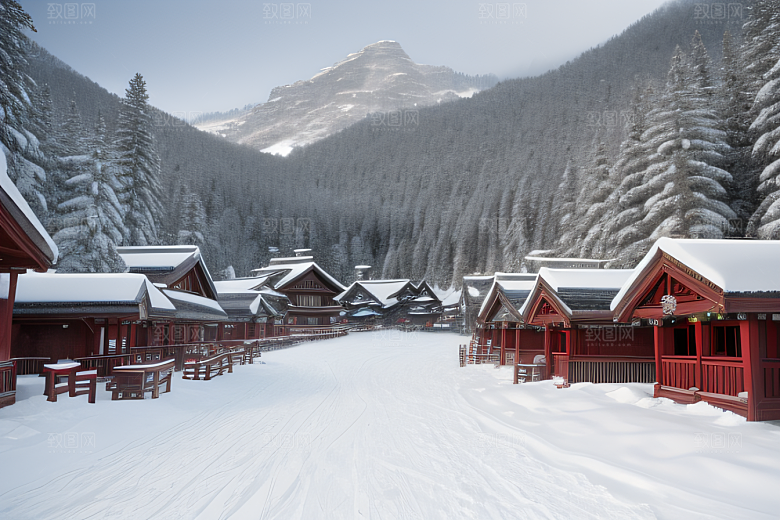 中国雪乡冰封世界的美丽风景