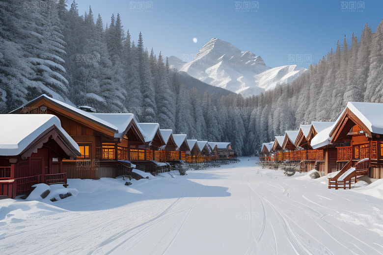 中国雪乡冰封世界的美丽风景