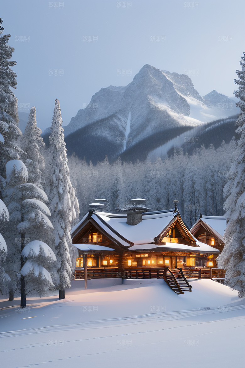 中国雪乡冰封世界的美丽风景