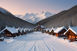 中国雪乡冰封世界的美丽风景