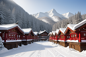 中国雪乡冰封世界的美丽风景