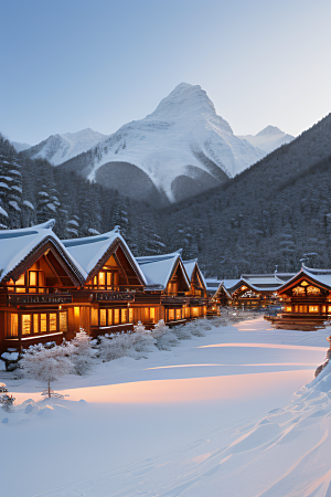 中国雪乡冰封世界的美丽风景