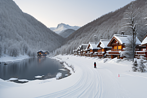 中国雪乡冰封世界的美丽风景