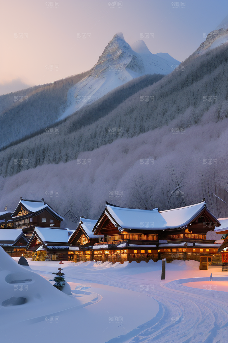 中国雪乡冰封世界的美丽风景