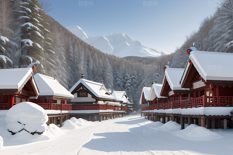 中国雪乡白雪皑皑的童话村庄