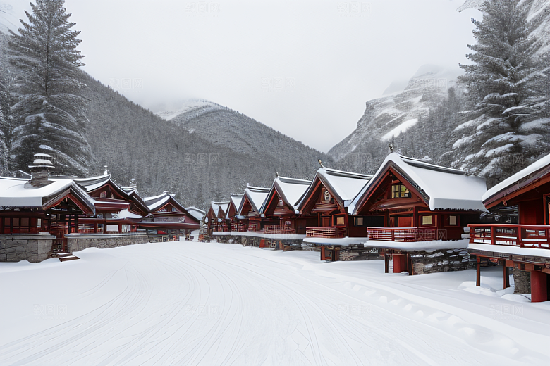 中国雪乡白雪皑皑的童话村庄