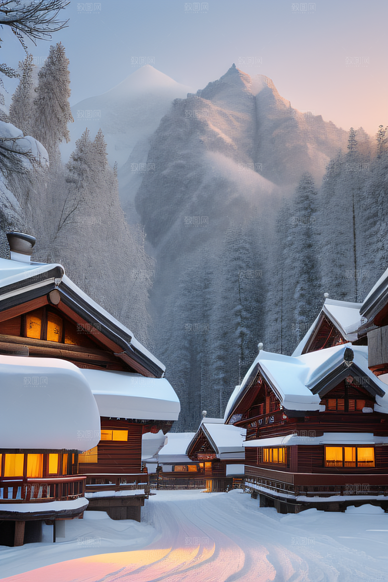 中国雪乡白雪皑皑的童话村庄