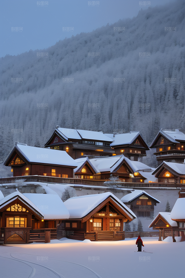 中国雪乡白雪皑皑的童话村庄