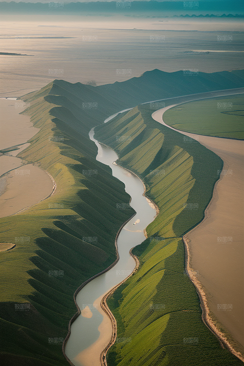 黄河入海流的壮观景象