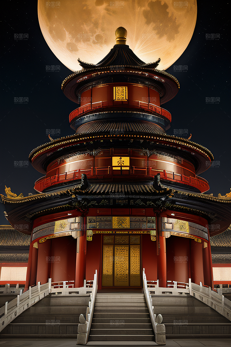 绘画艺术中国宫殿壮丽全景虚拟呈现