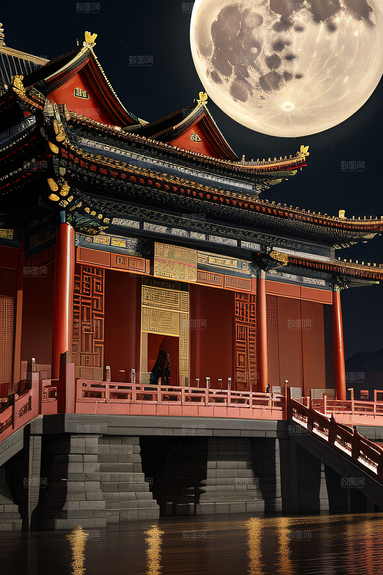 绘画艺术中国宫殿壮丽全景虚拟呈现