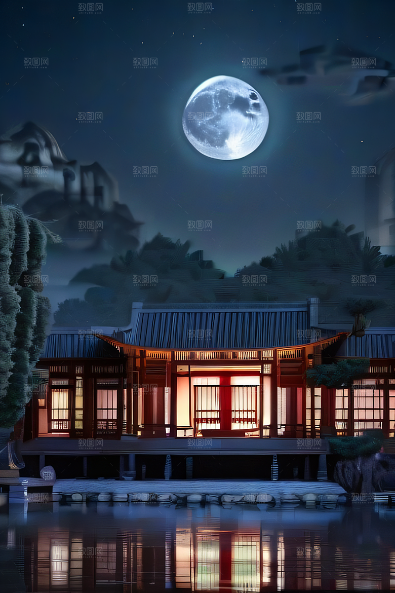 月夜佳景中华宫殿壮丽虚拟呈现