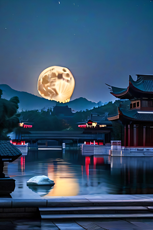 月夜佳景中华宫殿壮丽虚拟呈现