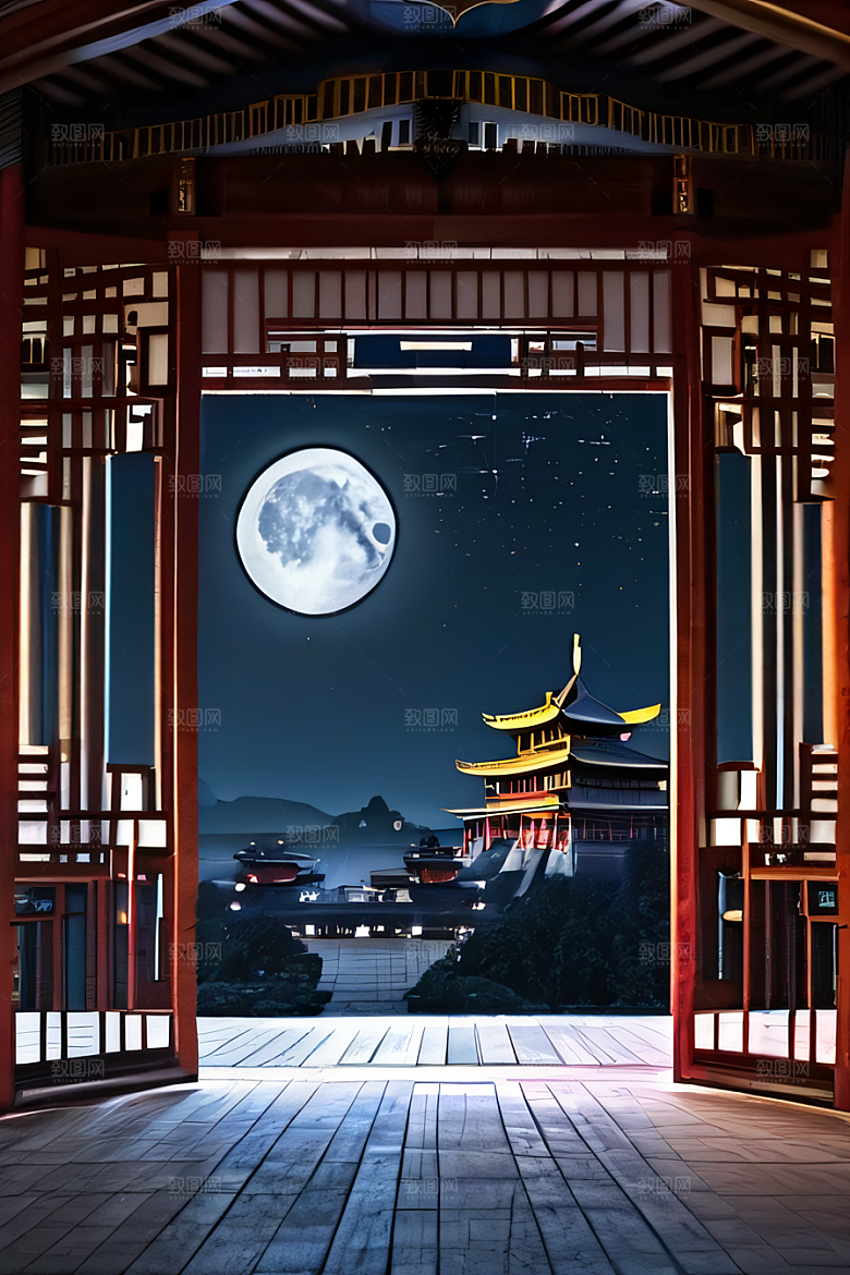 月夜佳景中华宫殿壮丽虚拟呈现