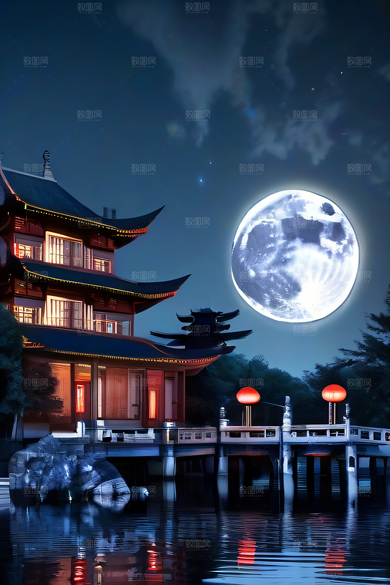 月夜佳景中华宫殿壮丽虚拟呈现