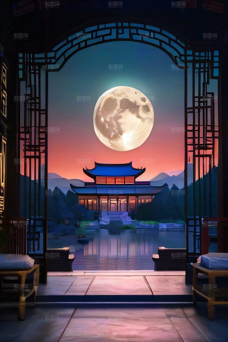 月夜佳景中华宫殿壮丽虚拟呈现