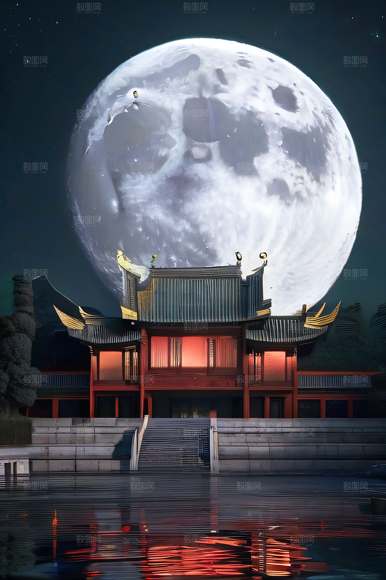 月夜佳景中华宫殿壮丽虚拟呈现