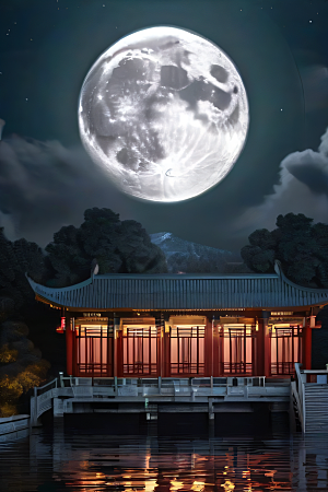 月夜佳景中华宫殿壮丽虚拟呈现
