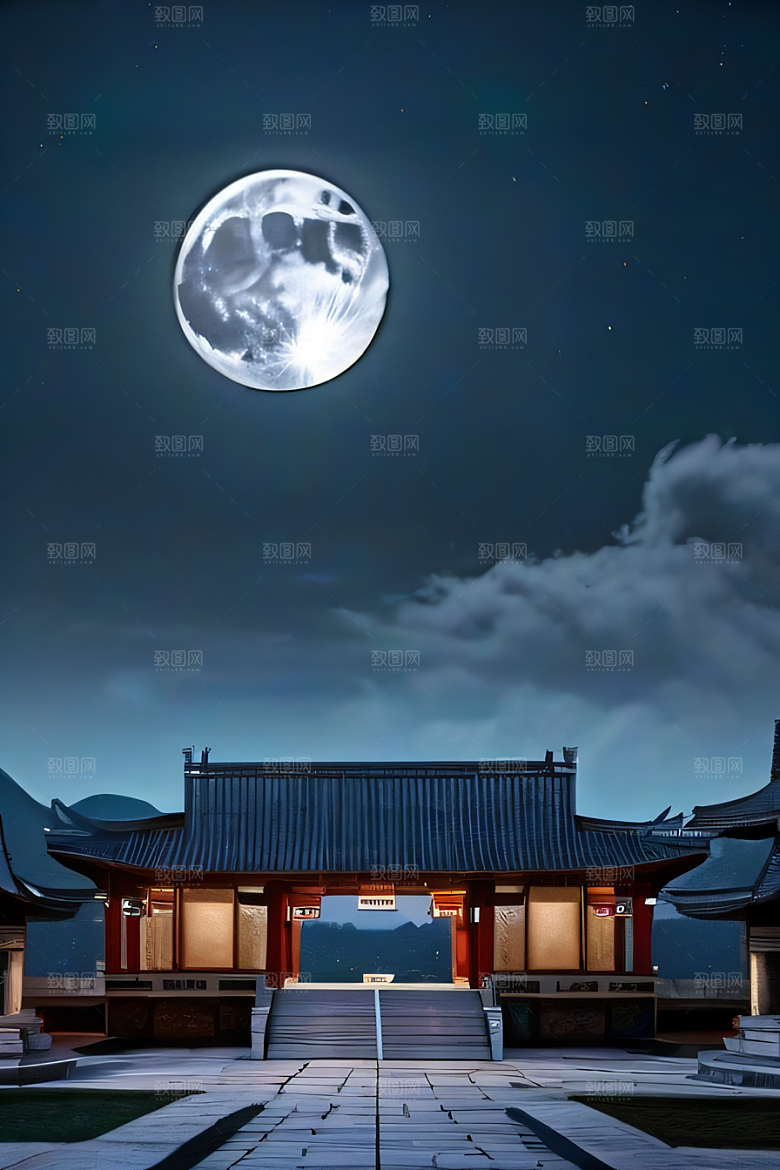 月夜佳景中华宫殿壮丽虚拟呈现
