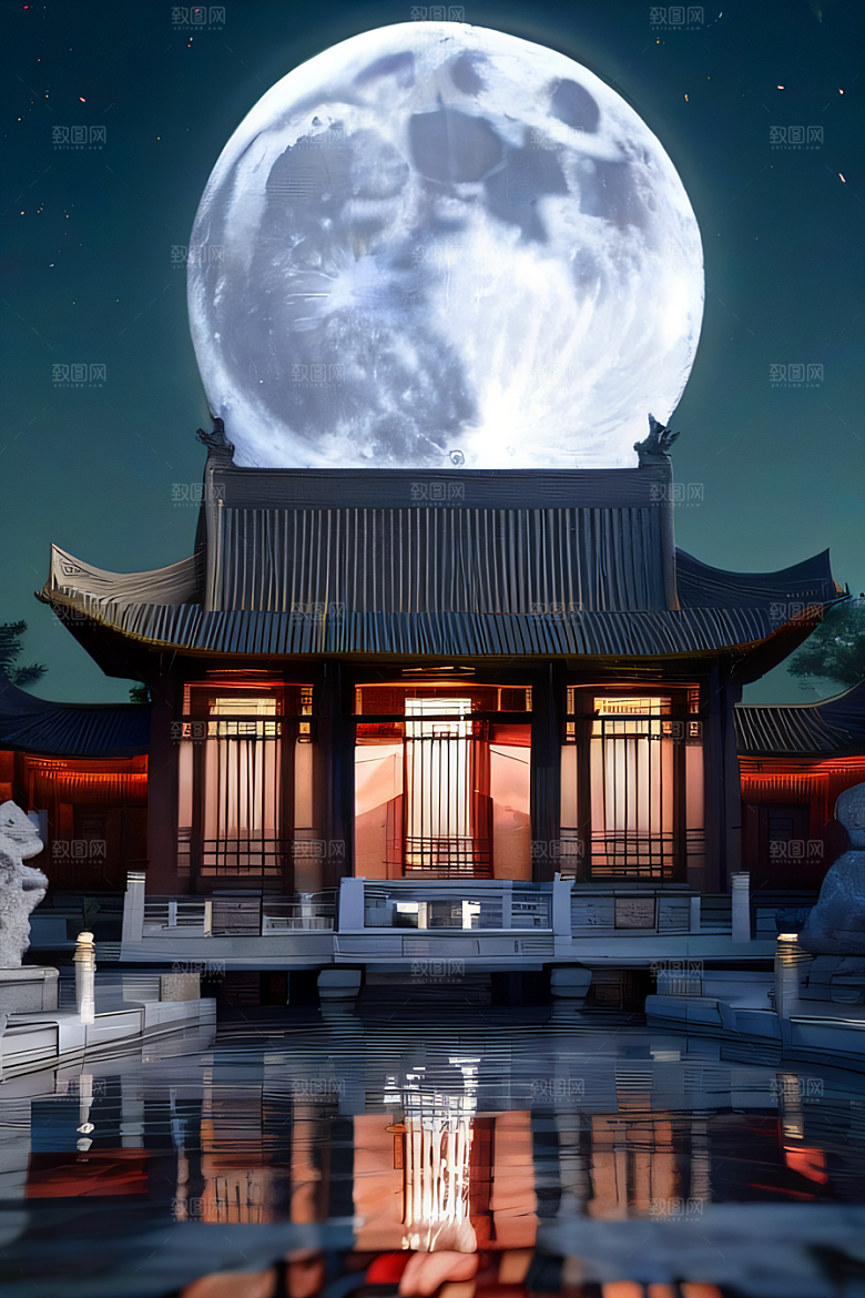 月明如水壮丽中国宫殿艺术之美