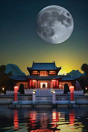 月明如水壮丽中国宫殿艺术之美