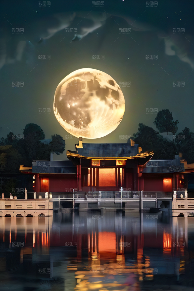 月明如水壮丽中国宫殿艺术之美