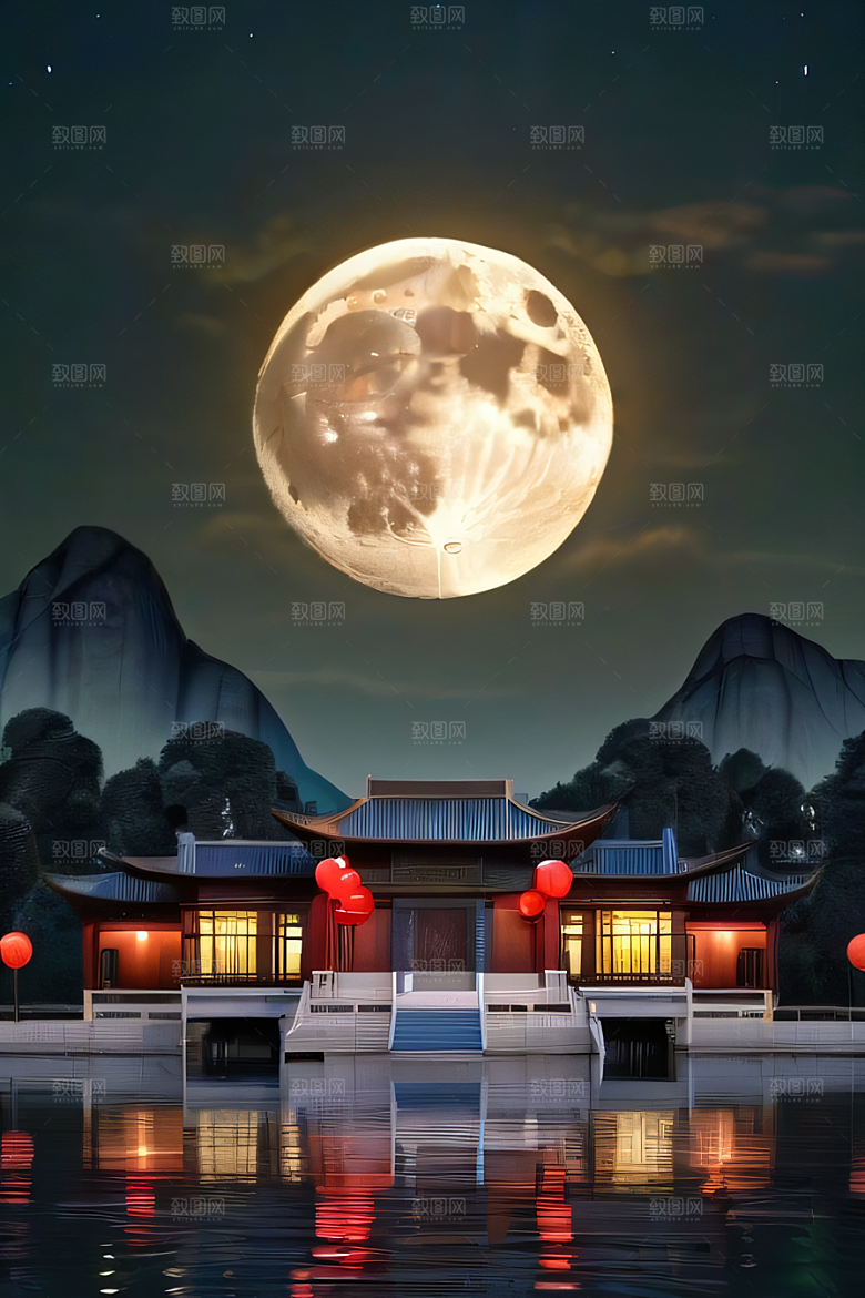 月色如银华丽中国宫殿艺术之站