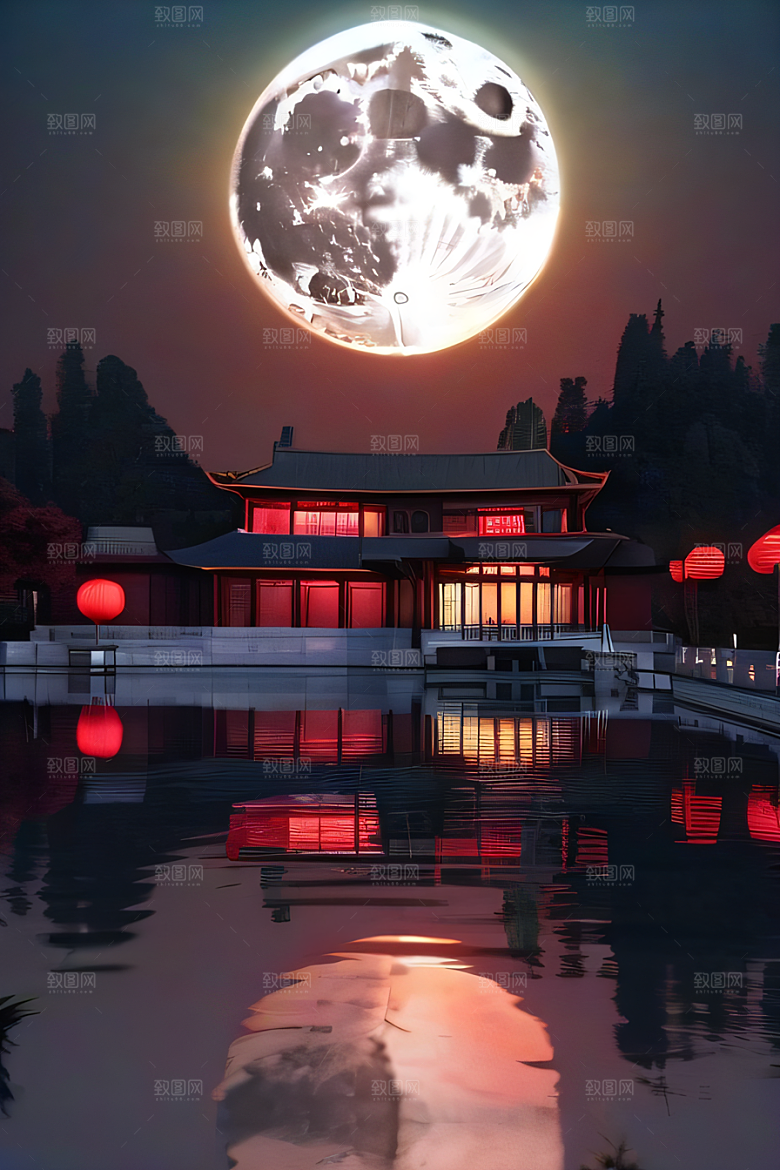 月色如银华丽中国宫殿艺术之站