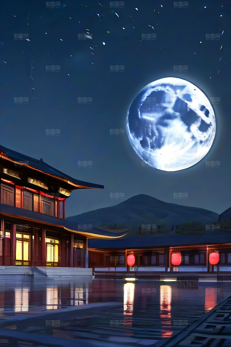 月色如银华丽中国宫殿艺术之站