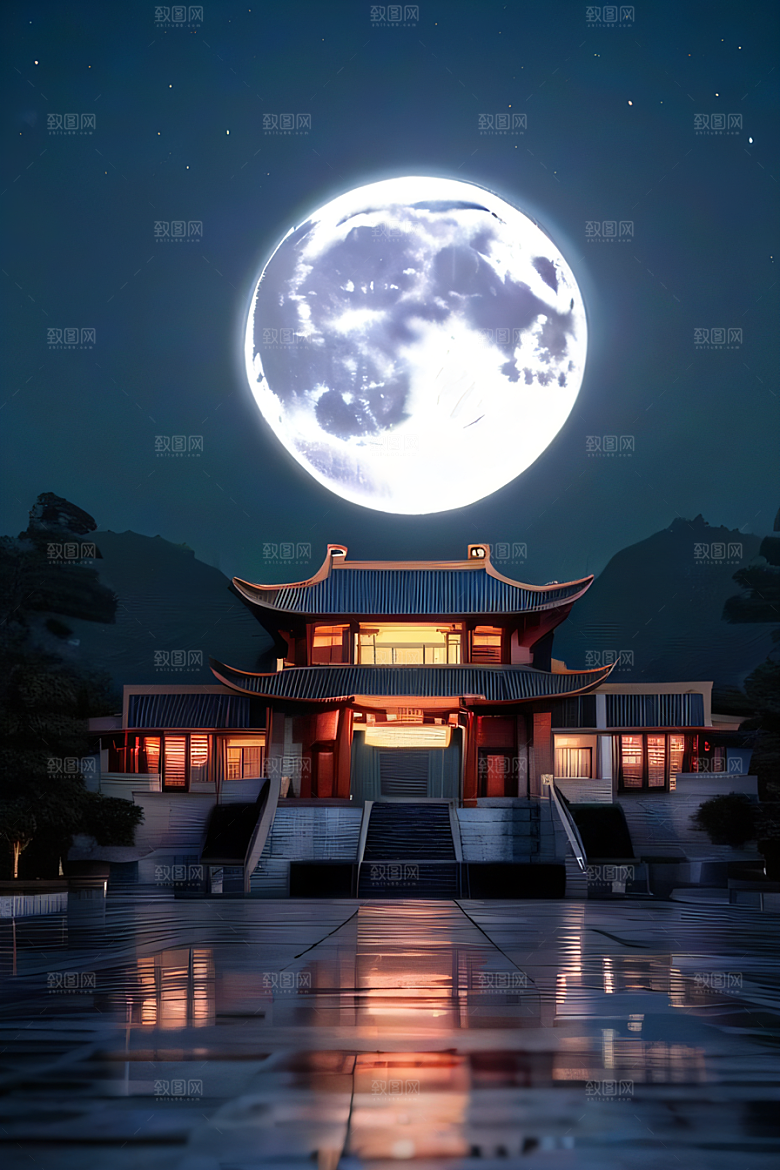 月色如银华丽中国宫殿艺术之站