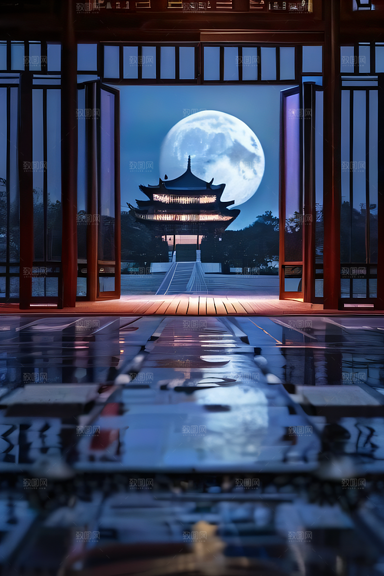 月色如银华丽中国宫殿艺术之站