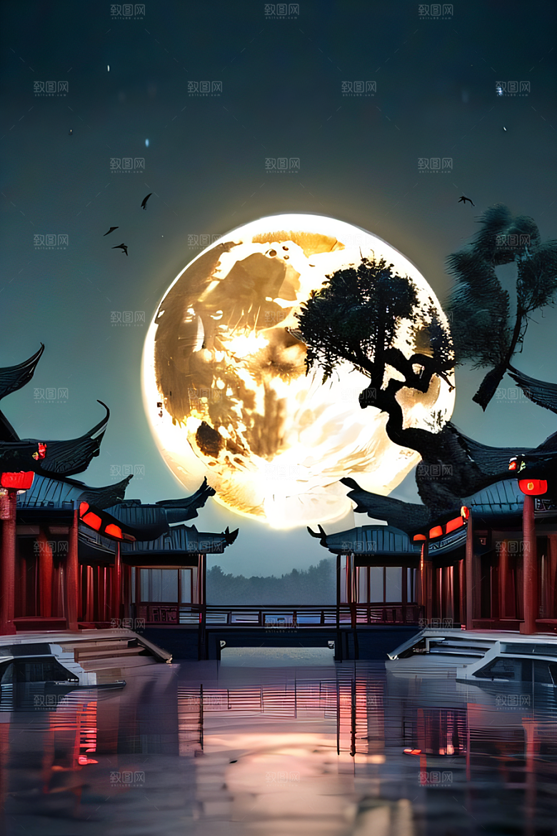 月色如银华丽中国宫殿艺术之站