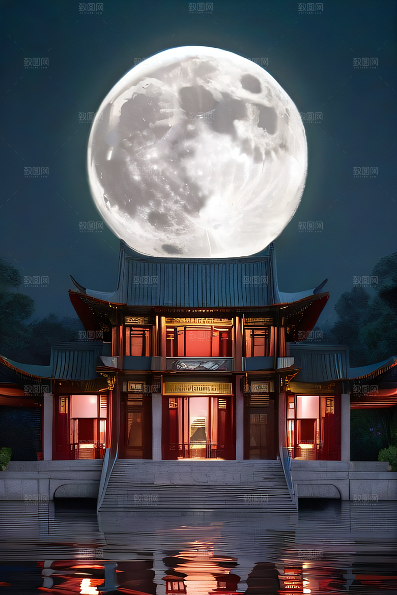 月色如银华丽中国宫殿艺术之站