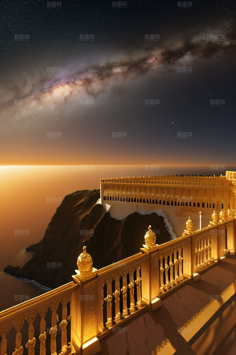 璀璨夜空宫殿耀眼迷人