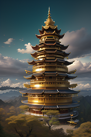 天空中舞动的黄金春宫