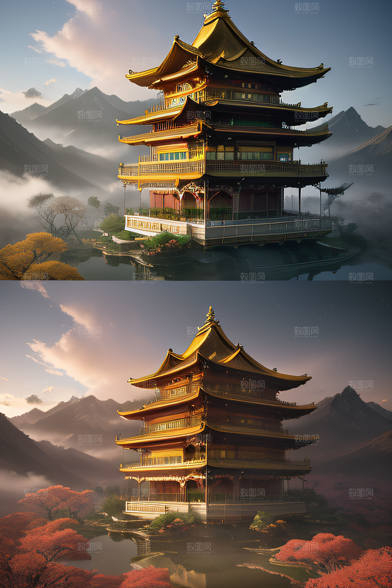 天空中舞动的黄金春宫