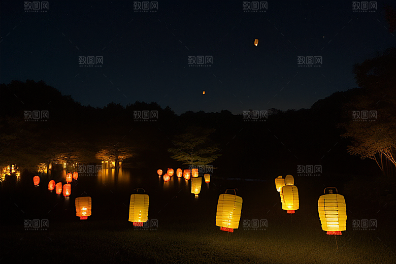 孔明灯祈福与情感寄托