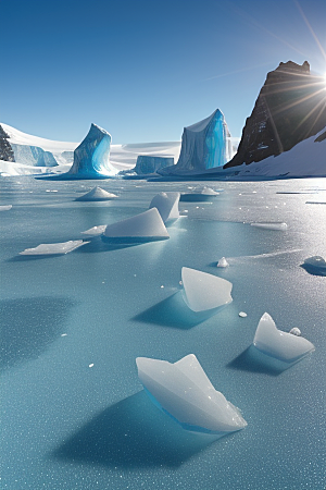 南极冰川的美丽景观